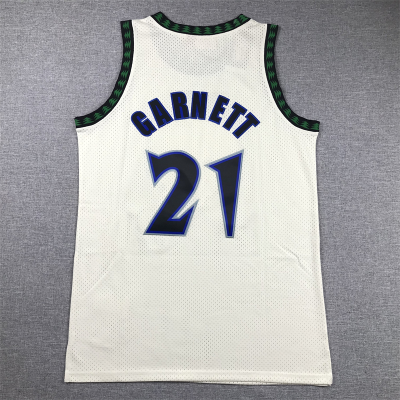 Men's Minnesota Timberwolves Kevin Garnett #21 Cream Hardwood Classics Swingman Jersey