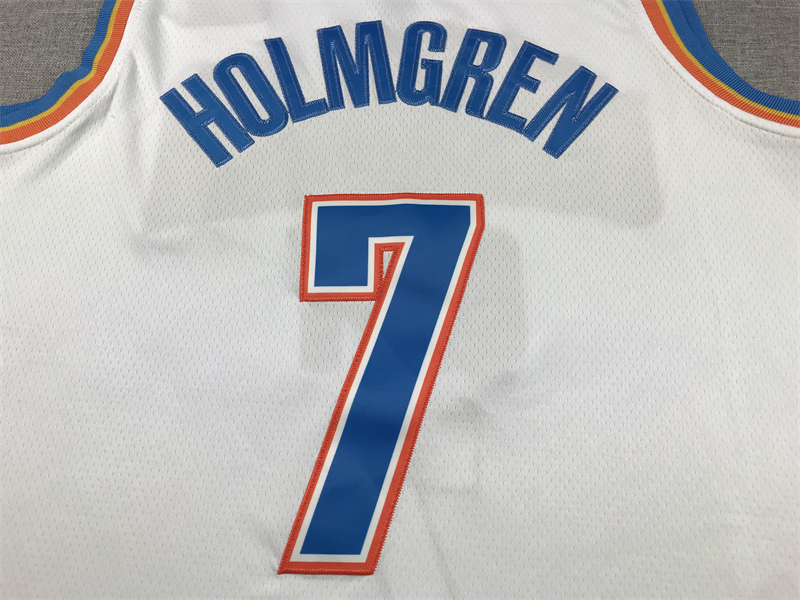 Men's Oklahoma City Thunder Chet Holmgren #7 White Swingman Jersey - Association Edition