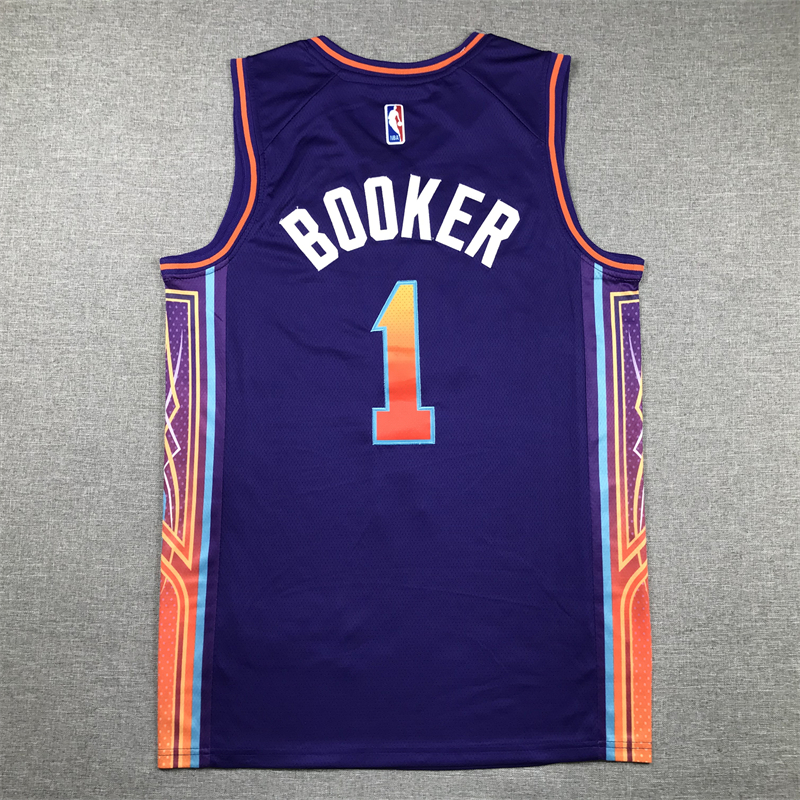 Men's Phoenix Suns Devin Booker #1 Purple 2023/24 Swingman Jersey - City Edition