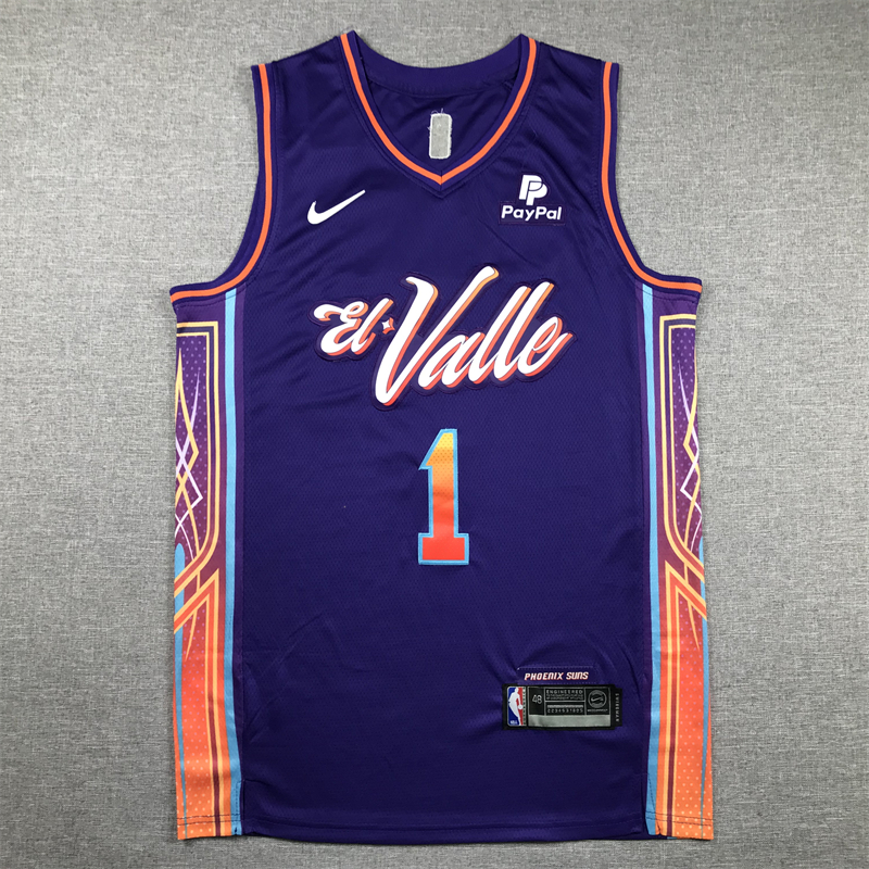 Men's Phoenix Suns Devin Booker #1 Purple 2023/24 Swingman Jersey - City Edition