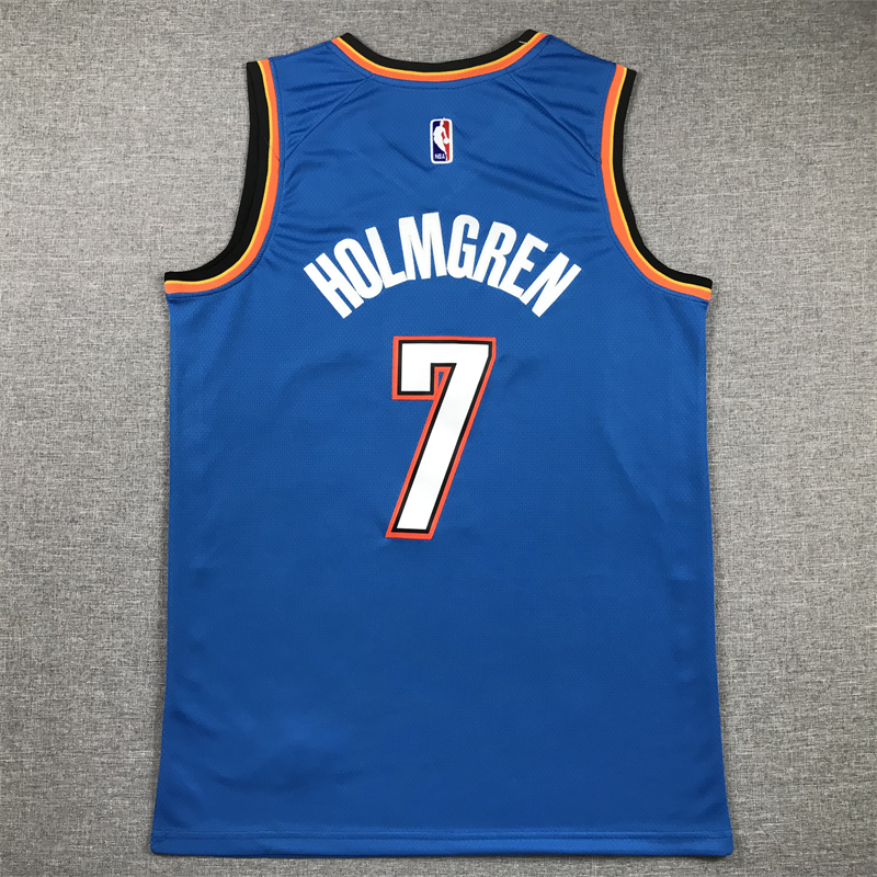 Men's Oklahoma City Thunder Chet Holmgren #7 Blue Swingman Jersey - Icon Edition