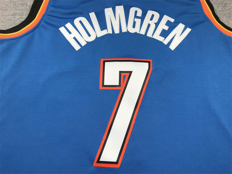 Men's Oklahoma City Thunder Chet Holmgren #7 Blue Swingman Jersey - Icon Edition