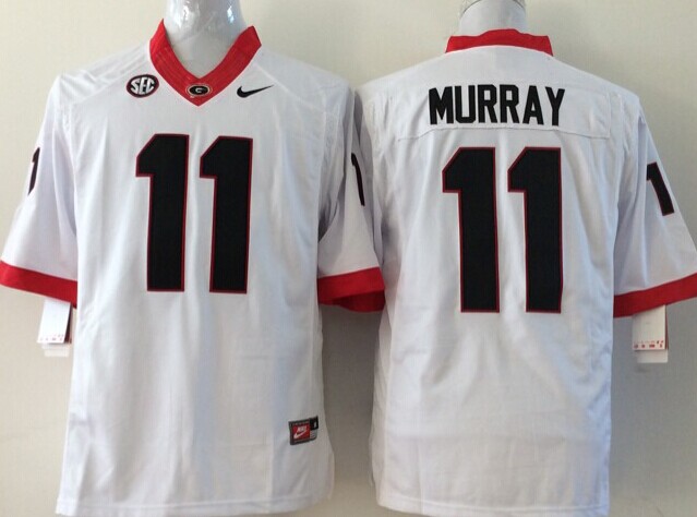Men's Georgia Bulldogs Aaron Murray #11 White Player Game Jersey