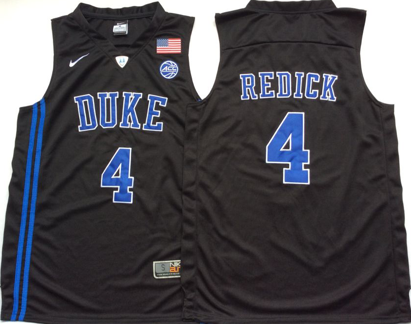 Men's Duke Blue Devils J.J Redick #4 Black Player Game Jersey