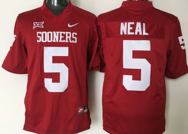 Men's Oklahoma Sooners Durron Neal #5 Crimson Player Game Jersey