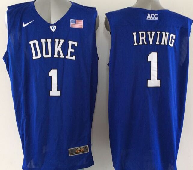 Men's Duke Blue Devils Kyrie Irving #1 Blue Game Jersey
