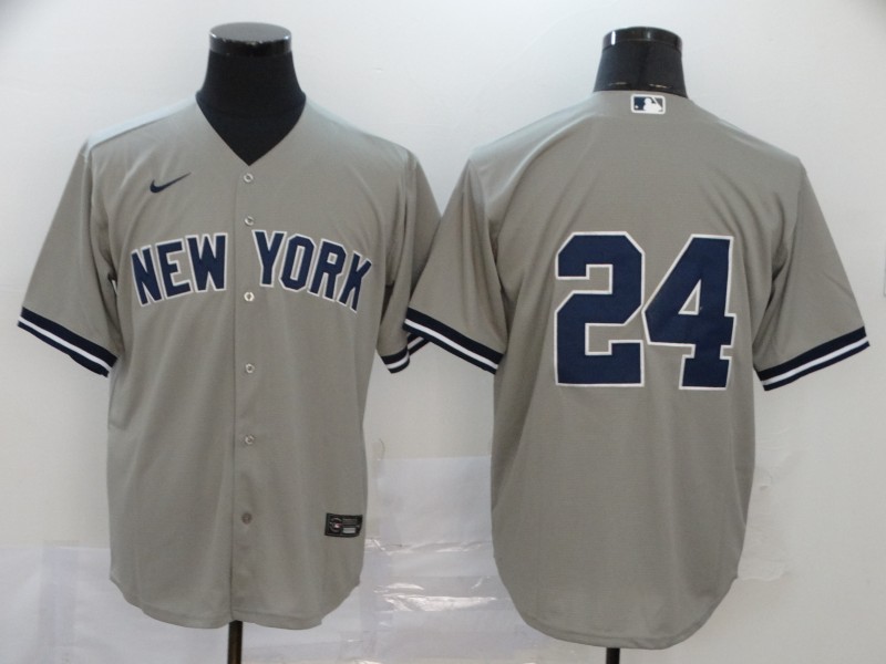 Men's New York Yankees Gary Sanchez #24 Gray Replica Player Name Jersey
