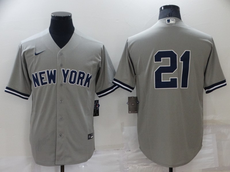 Men's New York Yankees Paul O��Neill #21 Gray Replica Player Name Jersey