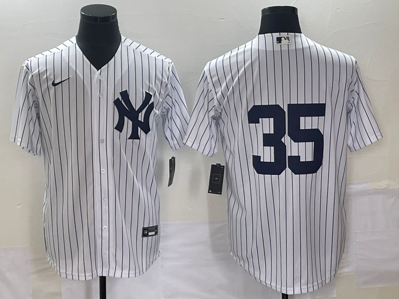 Men's New York Yankees Cody Bellinger #35 White Replica Player Name Jersey