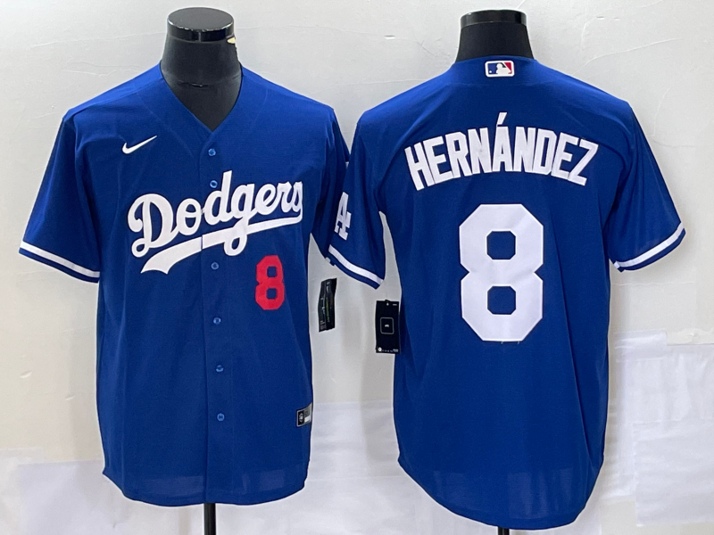 Men's Los Angeles Dodgers Enrique Hernandez #8 Blue Replica Player Jersey