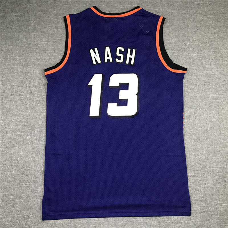 Men's Phoenix Suns Steve Nash #13 Purple 1996-97 Throwback Stitched Jersey