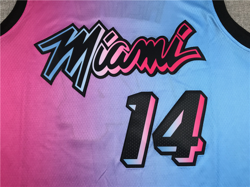 Men's Miami Heat Tyler Herro #14 Pink/Blue Swingman Player Jersey