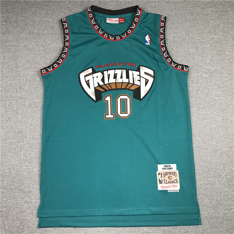 Men's Memphis Grizzlies Mike Bibby #10 Green Classics Swingman Jersey