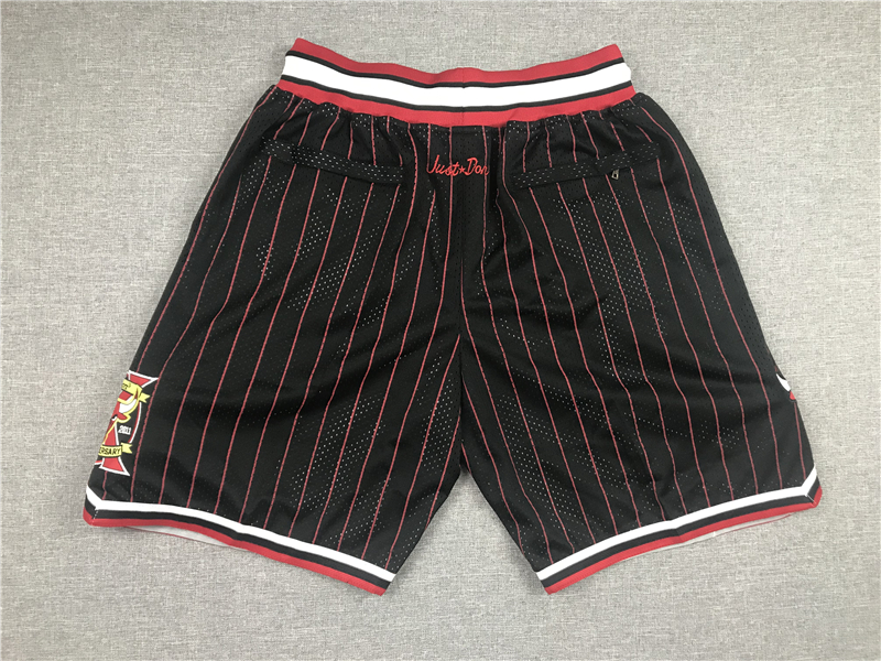 Men's Chicago Bulls Black/Red 1996-97 Hardwood Classics Authentic Basketball Shorts