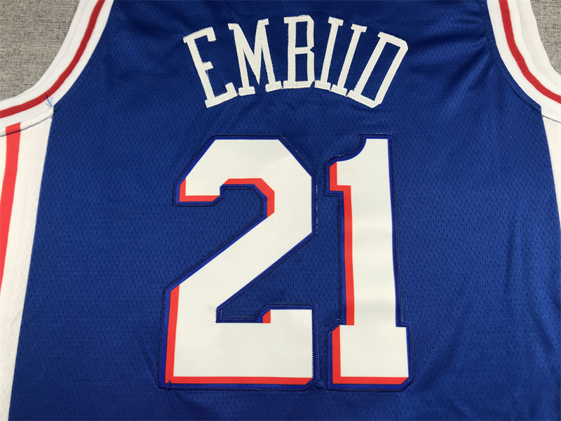 Men's Philadelphia 76ers Joel Embiid #21 Blue Swingman Jersey - Icon Edition