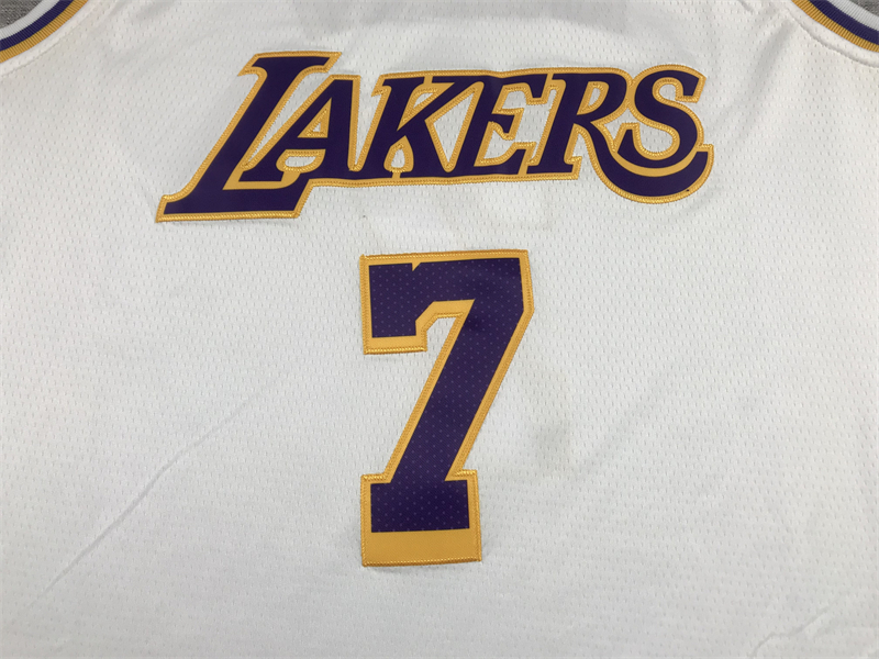 Men's Los Angeles Lakers Carmelo Anthony #7 White Fast Break Replica Jersey