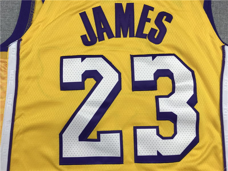 Men's Los Angeles Lakers LeBron James #23 Yellow Swingman Jersey