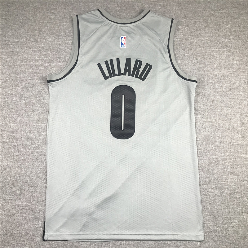 Men's Portland Trail Blazers Damian Lillard #0 NBA Gray Swingman Jersey