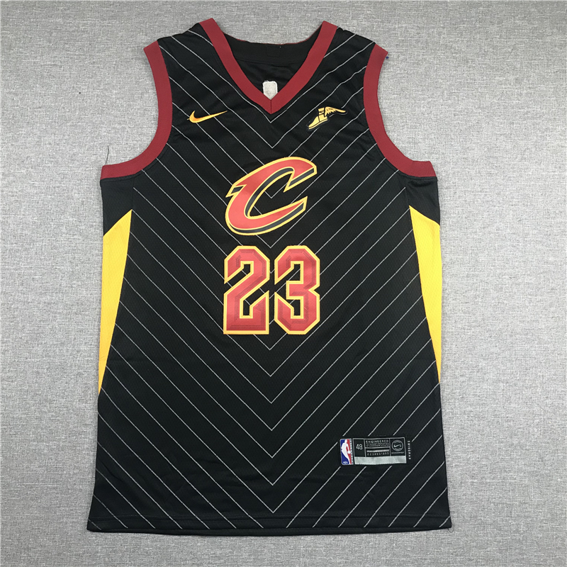 Men's Cleveland Cavaliers LeBron James #23 Black Swingman Player Jersey