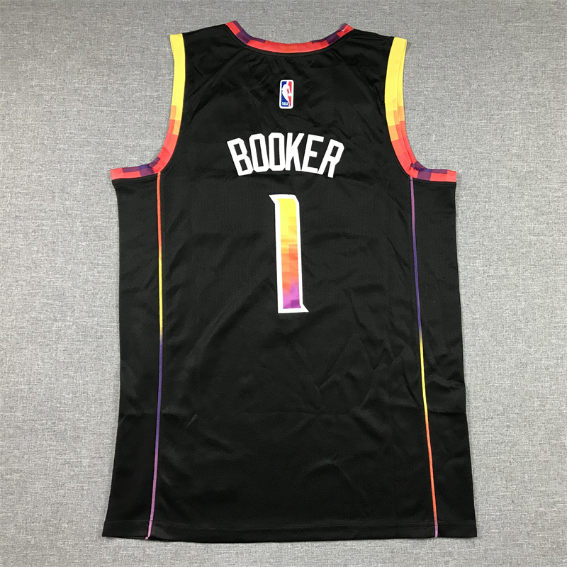 Men's Phoenix Suns Devin Booker #1 Black 2022/23 Fast Break Player Jersey - Statement Edition