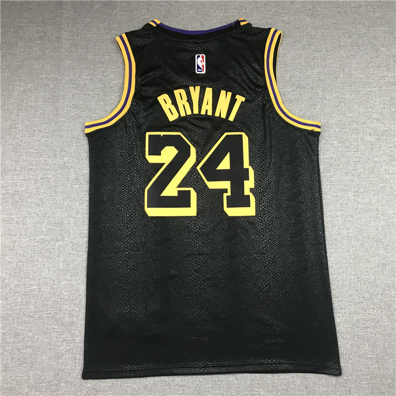 Men's Los Angeles Lakers Kobe Bryant #8-24 Black Mamba City Edition Swingman Jersey Black