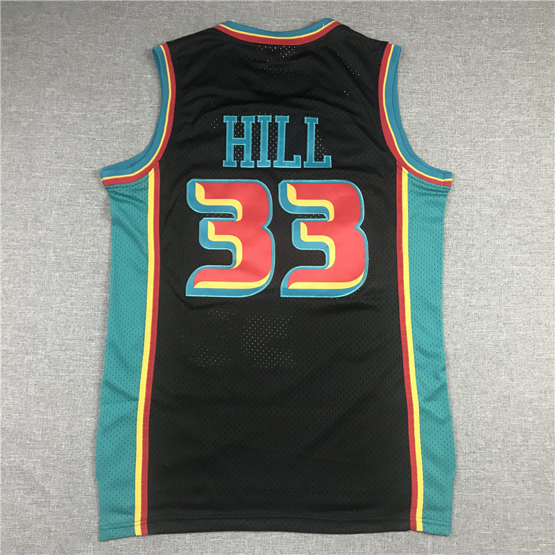 Men's Detroit Pistons Grant Hill 1998-99 Black Hardwood Classics Swingman Jersey