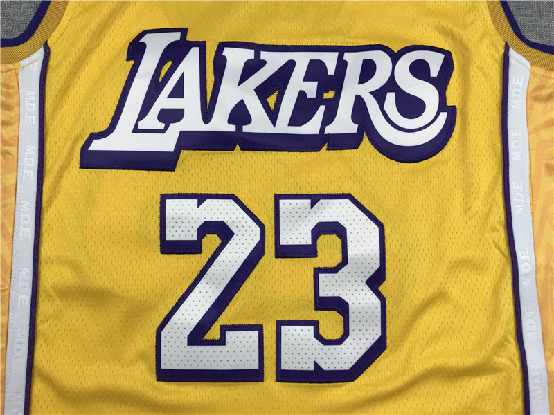 Men's Los Angeles Lakers LeBron James #23 Yellow Swingman Jersey