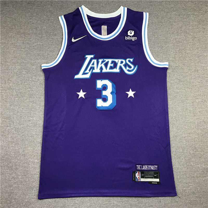 Men's Los Angeles Lakers Anthony Davis #3 Purple Swingman Jersey - City Edition