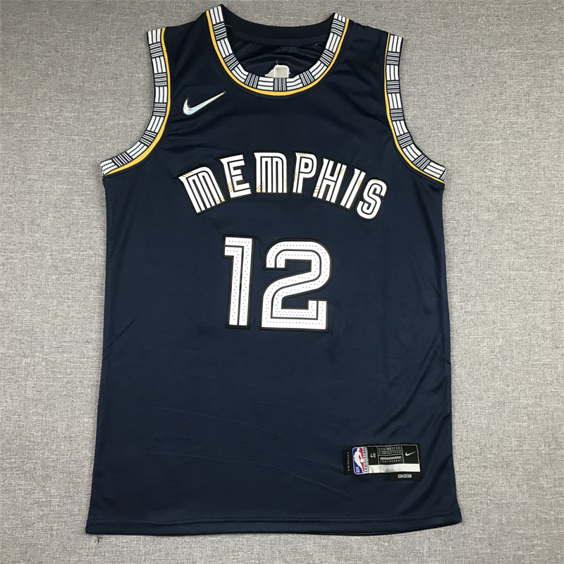 Men's Memphis Grizzlies Ja Morant #12 Navy City Edition Classic Jersey