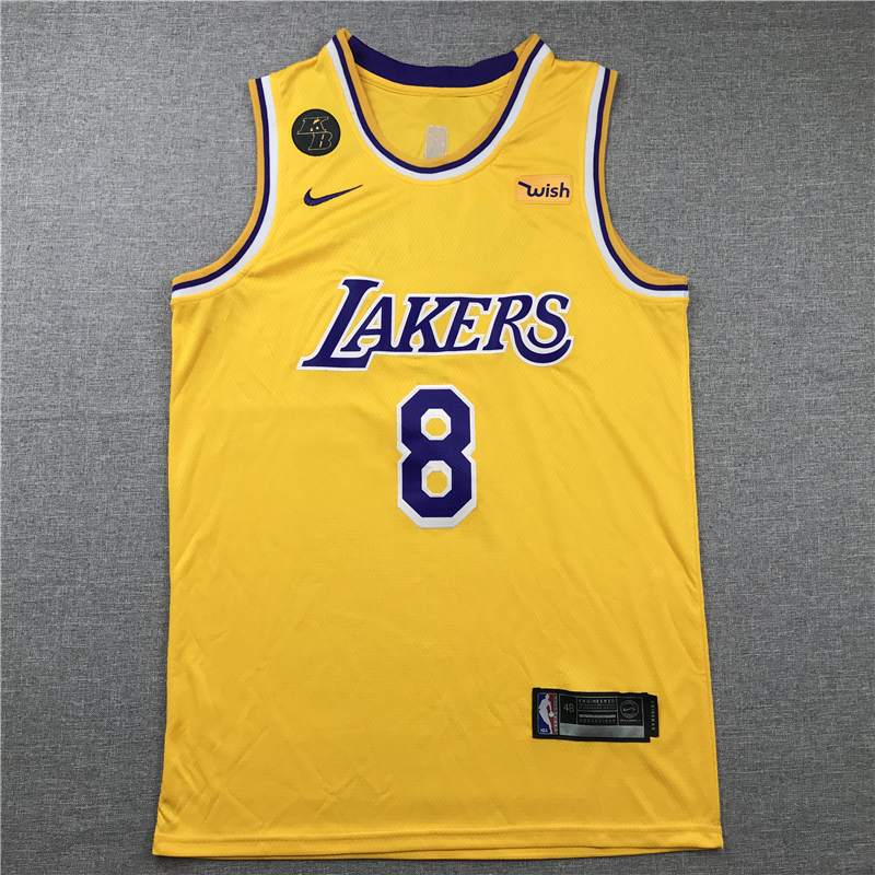 Men's Los Angeles Lakers Kobe Bryant #8 Yellow Swingman Player Jersey