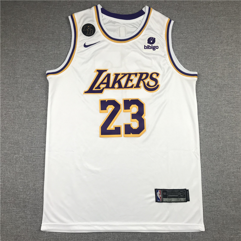 Men's Los Angeles Lakers LeBron James #23 NBA White Swingman Player Jersey