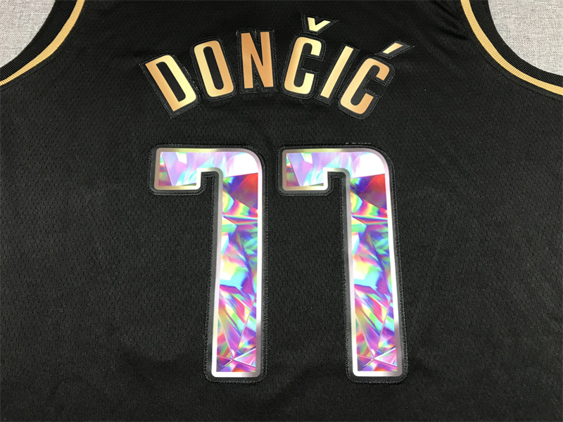 Men's Dallas Mavericks Luka Doncic #77 Black Swingman Player Jersey