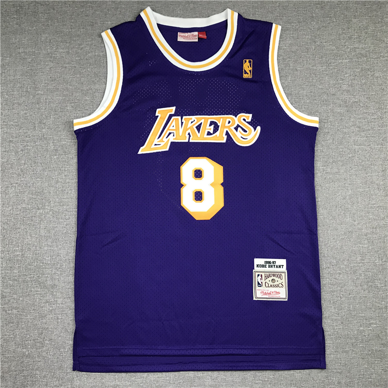 Men's Los Angeles Lakers Kobe Bryant 1996-97 Purple Hardwood Classics Authentic Jersey