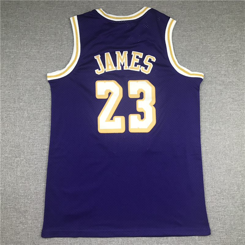 Men's Los Angeles Lakers LeBron James Purple Hardwood Classics Swingman Jersey