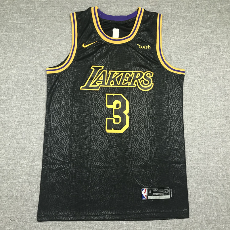 Men's Los Angeles Lakers Anthony Davis Black #3 NBA Swingman Jersey