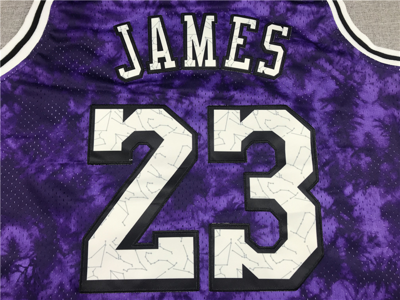 Men's Los Angeles Lakers LeBron James #23 Purple Galaxy Swingman Jersey