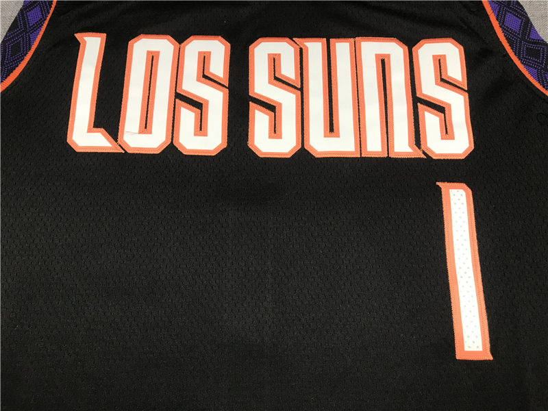 Men's Phoenix Suns Devin Booker #1 Black Replica Jersey - City Edition