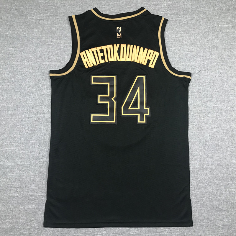 Men's Milwaukee Bucks Giannis Antetokounmpo #34 Black Swingman Player Jersey