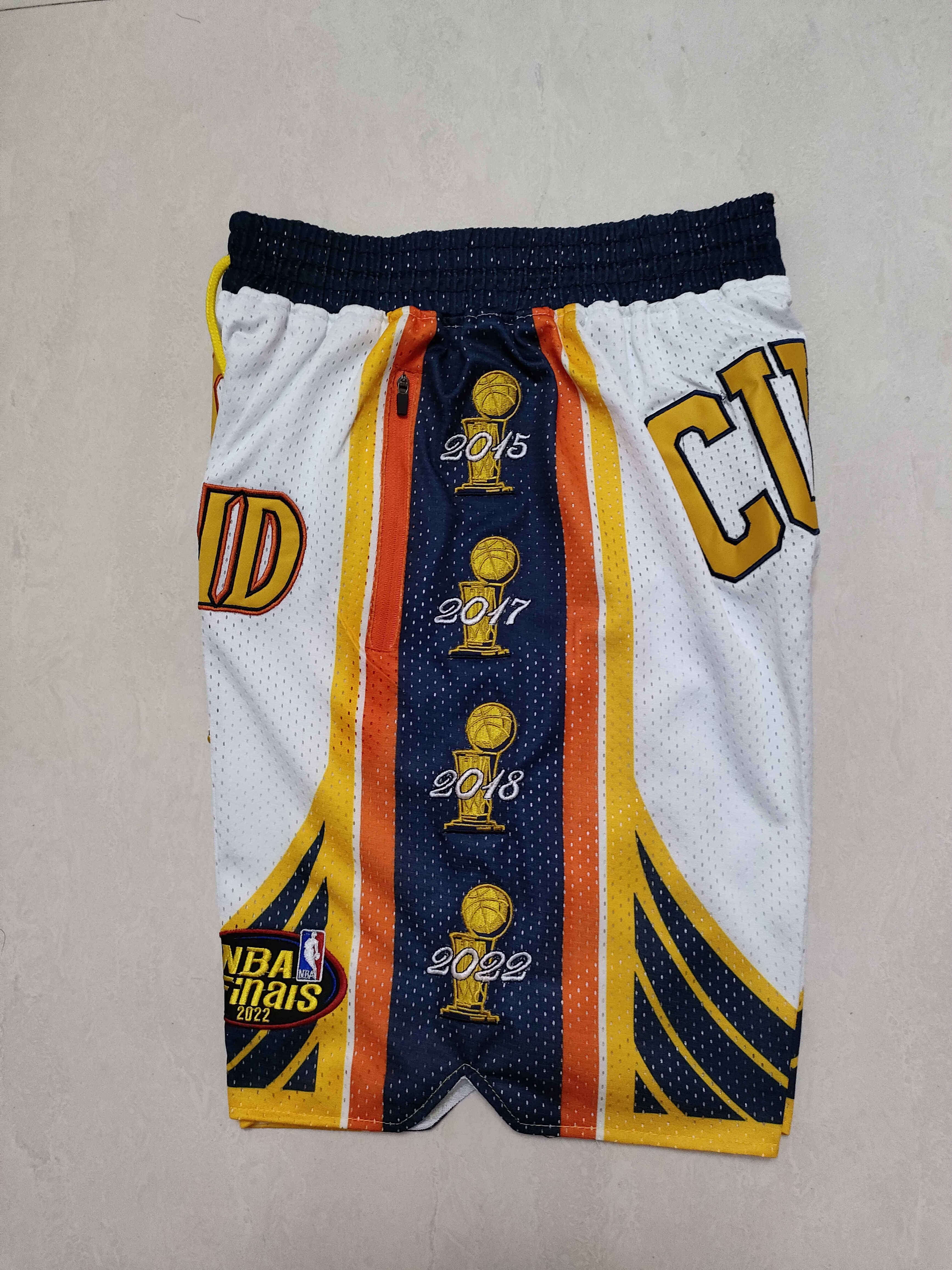 Men's Golden State Warriors Pocket White Basketball Shorts