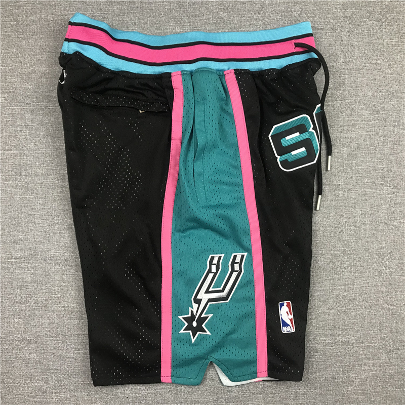 Men's San Antonio Spurs Black Hardwood Classics Basketball Shorts