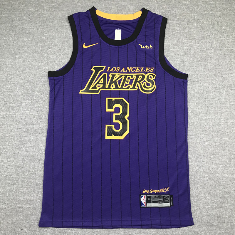 Men's Los Angeles Lakers Anthony Davis Purple #3 NBA Swingman Jersey