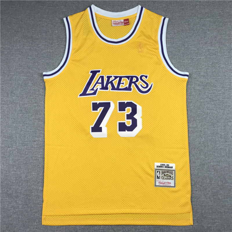 Men's Los Angeles Lakers Dennis Rodman Classics Swingman Jersey - Retro Yellow
