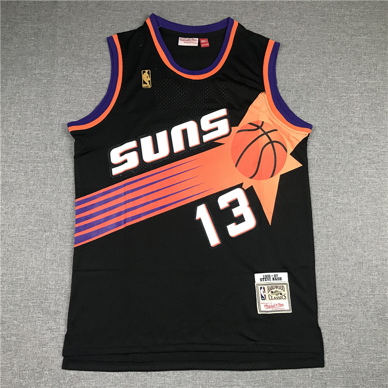 Men's Phoenix Suns Steve Nash Black 1996-97 Hardwood Classics Swingman Jersey