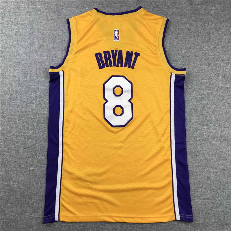 Men's Los Angeles Lakers Kobe Bryant Yellow #8 Swingman Player Jersey