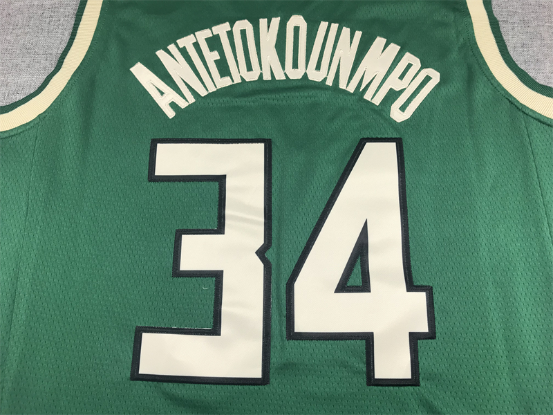 Men's Milwaukee Bucks Giannis Antetokounmpo #34 Green Swingman Jersey
