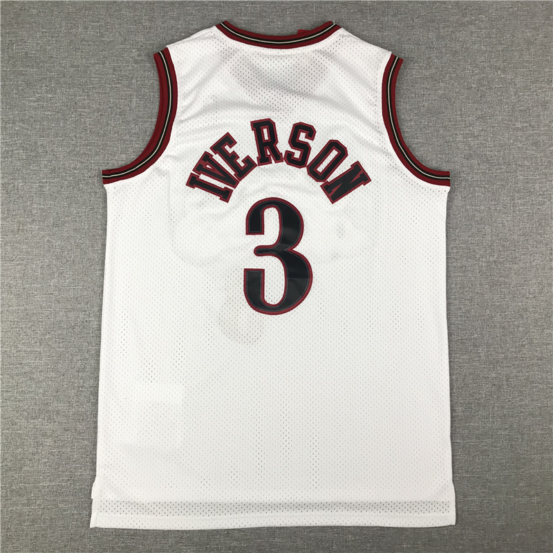 Men's Philadelphia 76ers Allen Iverson #3 White Swingman Jersey