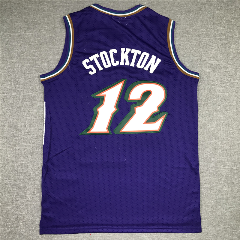 Men's Utah Jazz John Stockton Mitchell & Ness Purple 1996/97 Player Jersey