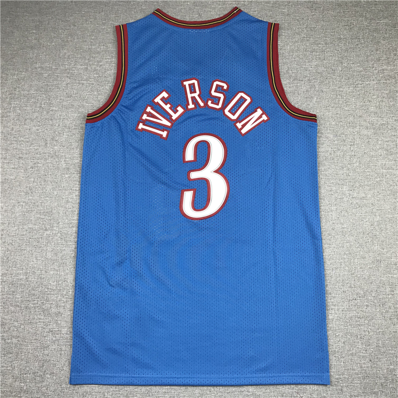 Men's Philadelphia 76ers Allen Iverson #3 Blue Swingman Jersey
