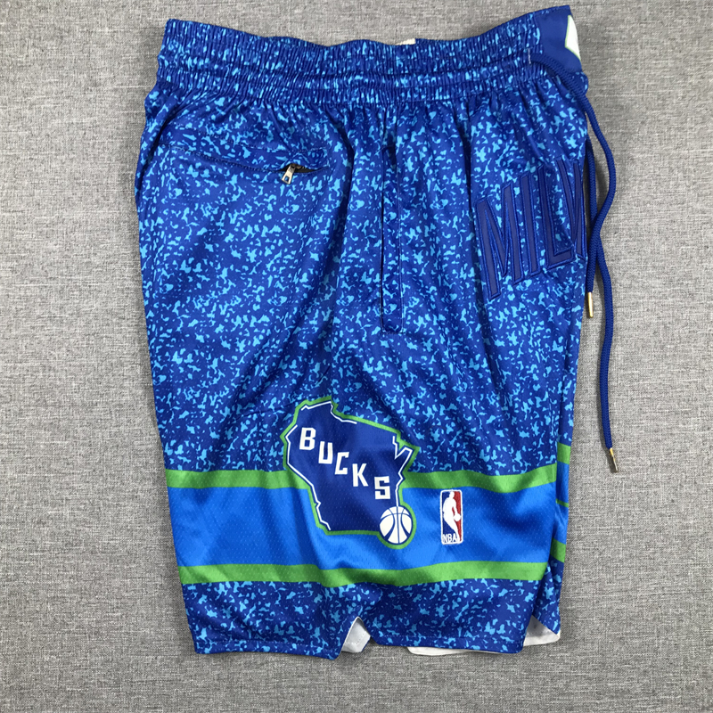 Men's Milwaukee Bucks Blue 2023/24 Pocket Shorts City Edition