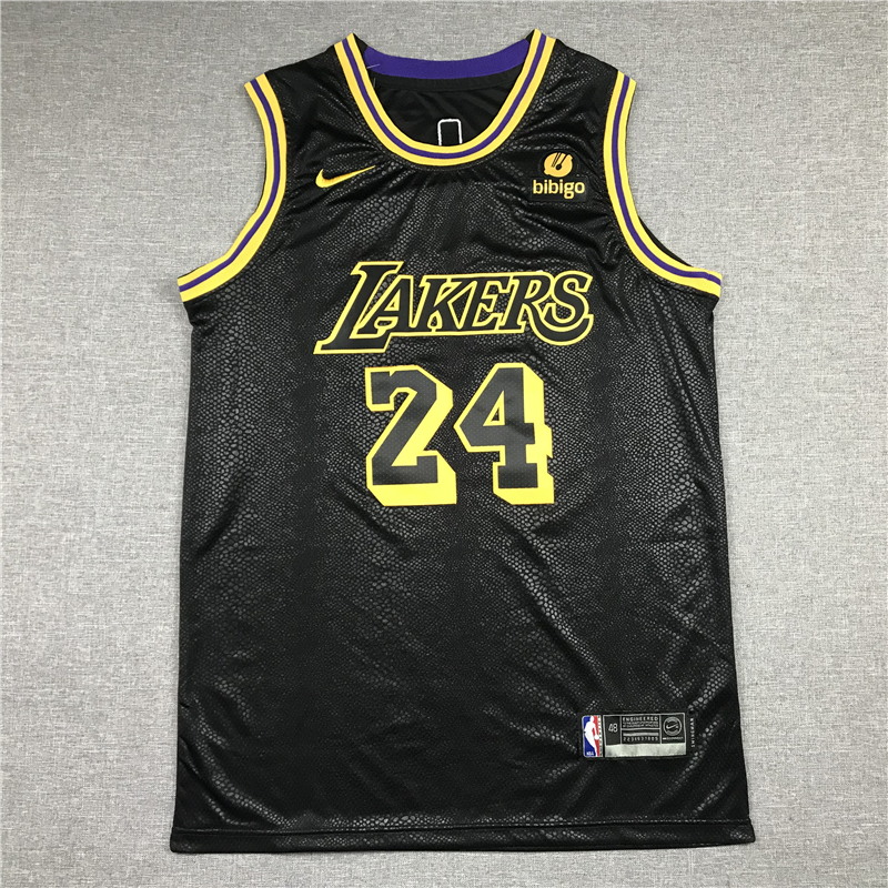 Men's Los Angeles Lakers Kobe Bryant #24 Black City Edition Swingman Jersey